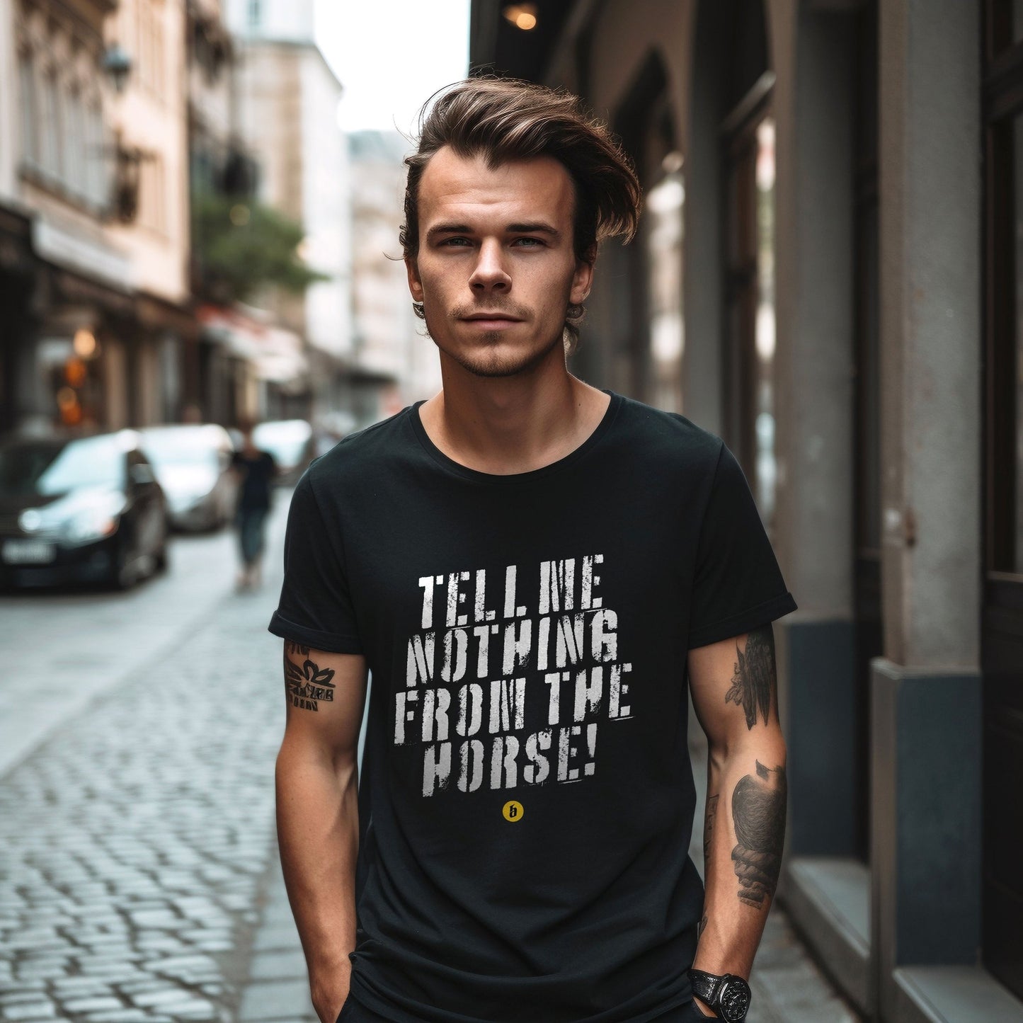 Lustiges T - Shirt mit Spruch »Tell me nothing from the horse« unisex - Baba Customs®