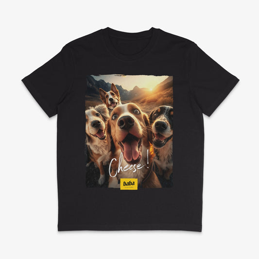 Organic T-Shirt »Cheese! Dogs« unisex - Baba Customs®